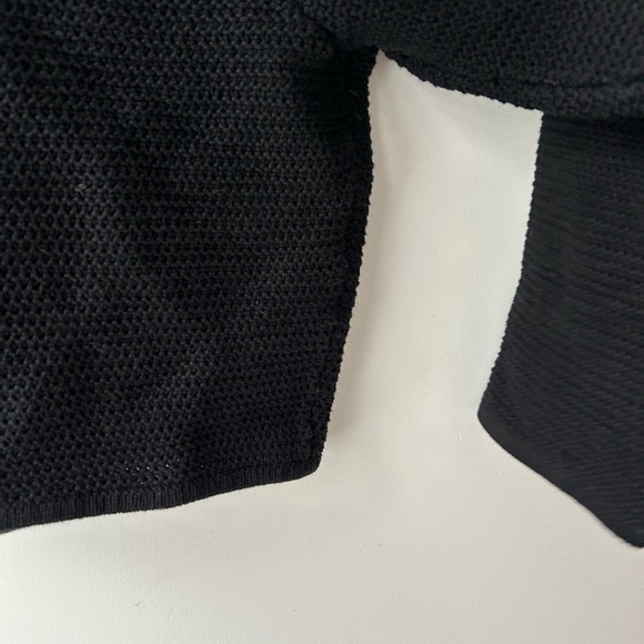 Anthropologie dh New York Crochet Cropped Sweater Blazer black net - Picture 15 of 15